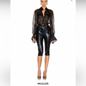 MUGLER embossed pants,THIERRY MUGLER luxury designer from Neiman Marcus